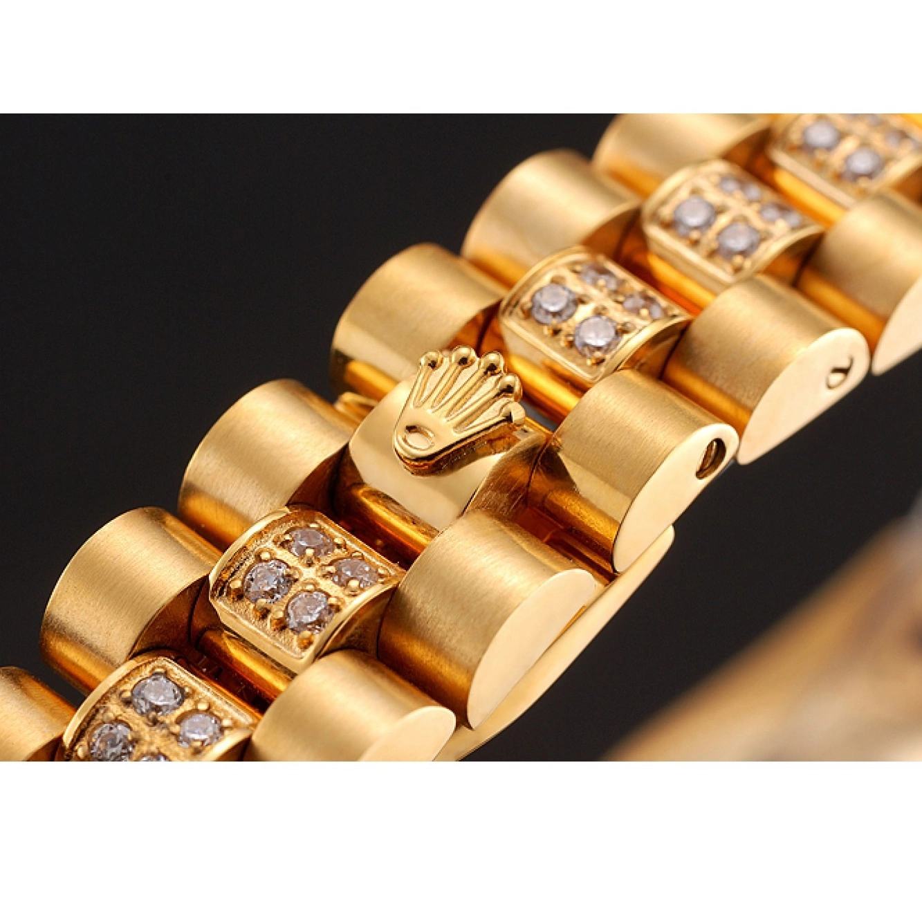 Aaa replica watch Gold Diamond Rolex Diamond 1453955 Pave Bracelet Dial DayJust Swiss 0523